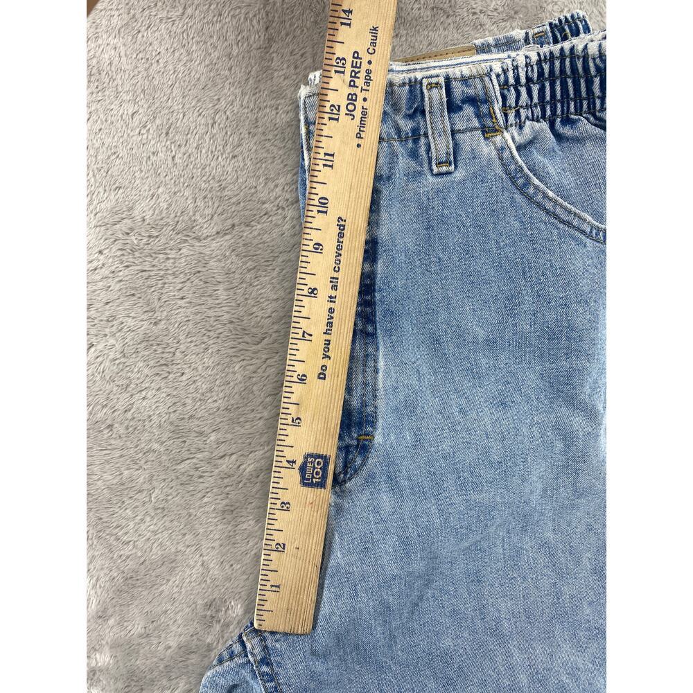 Vintage Lee Relaxed Fit Elastic Back Denim Mom Shorts Women's Size 14 Light Wash - Picture 5 of 7
